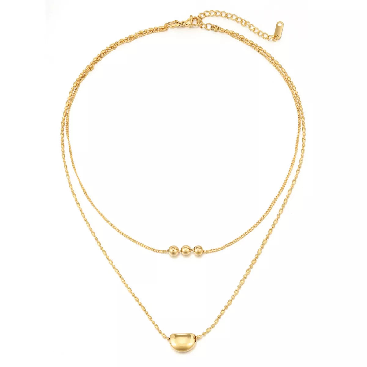 Double layered gold necklace - view 5