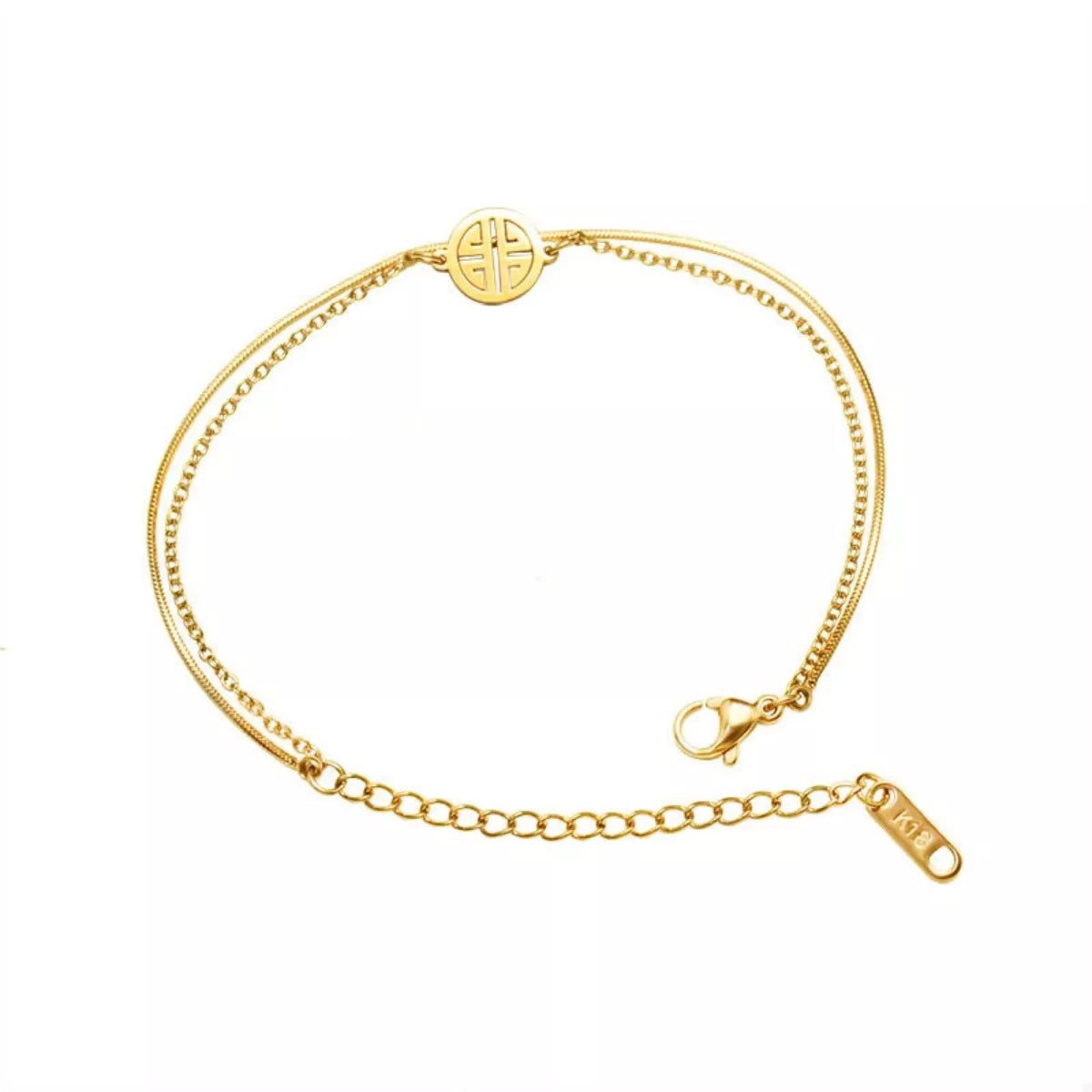 Double layered gold bracelet - view 5