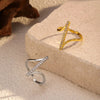 Irregular rhinestone statement ring in gold and gray - Calypso Blue