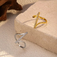 Irregular rhinestone statement ring in gold and gray - Calypso Blue