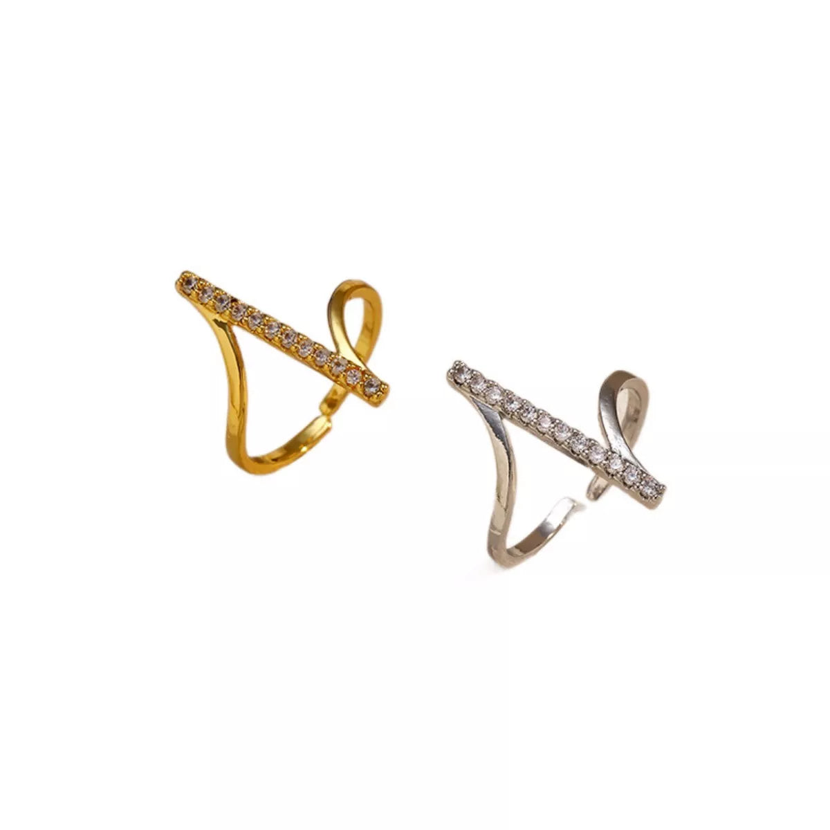 Irregular rhinestone ring detail - view 3