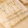 Gold chain bracelet with rhinestone details - Calypso Blue