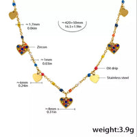 Gold heart charm necklace - view 5