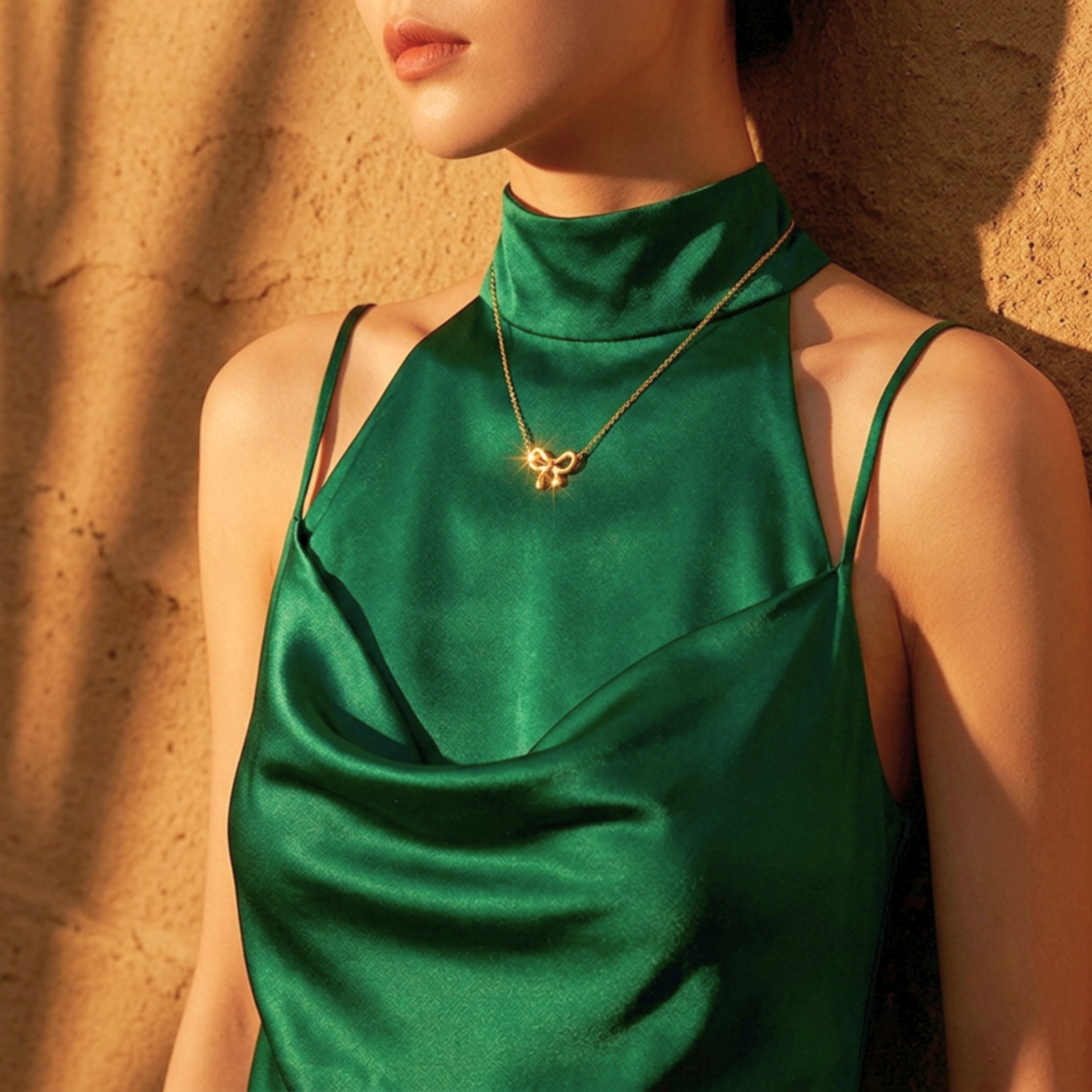 Gold Bow Necklace