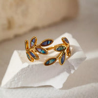 Gold leaf bypass ring detail - view 3