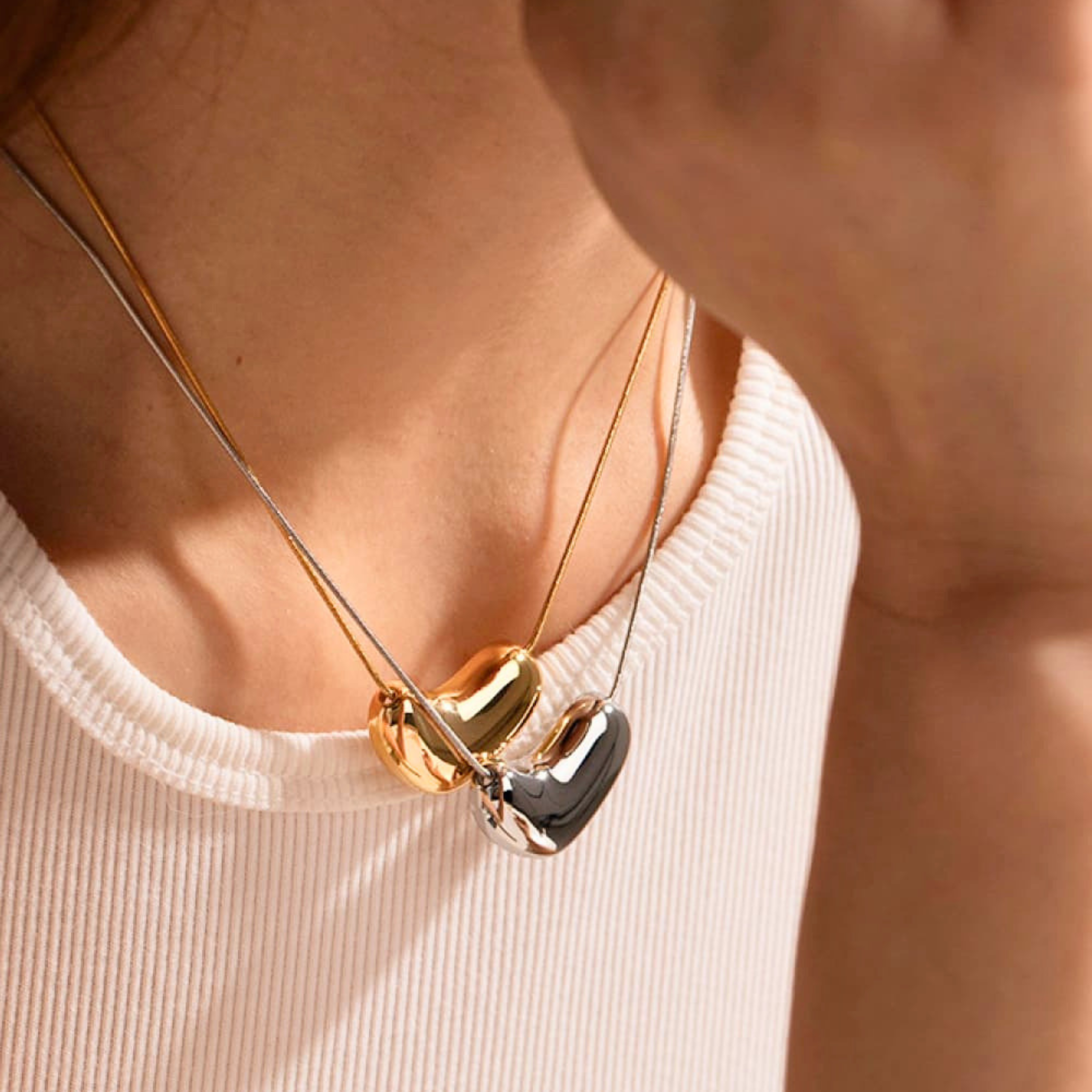 Chunky Puffy Heart Necklace