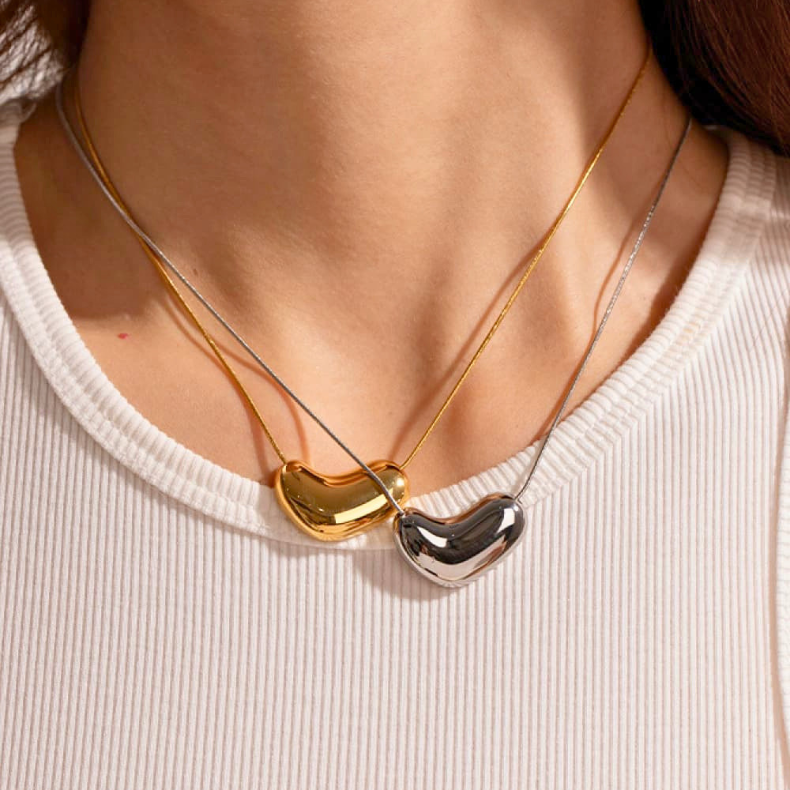 Chunky Puffy Heart Necklace