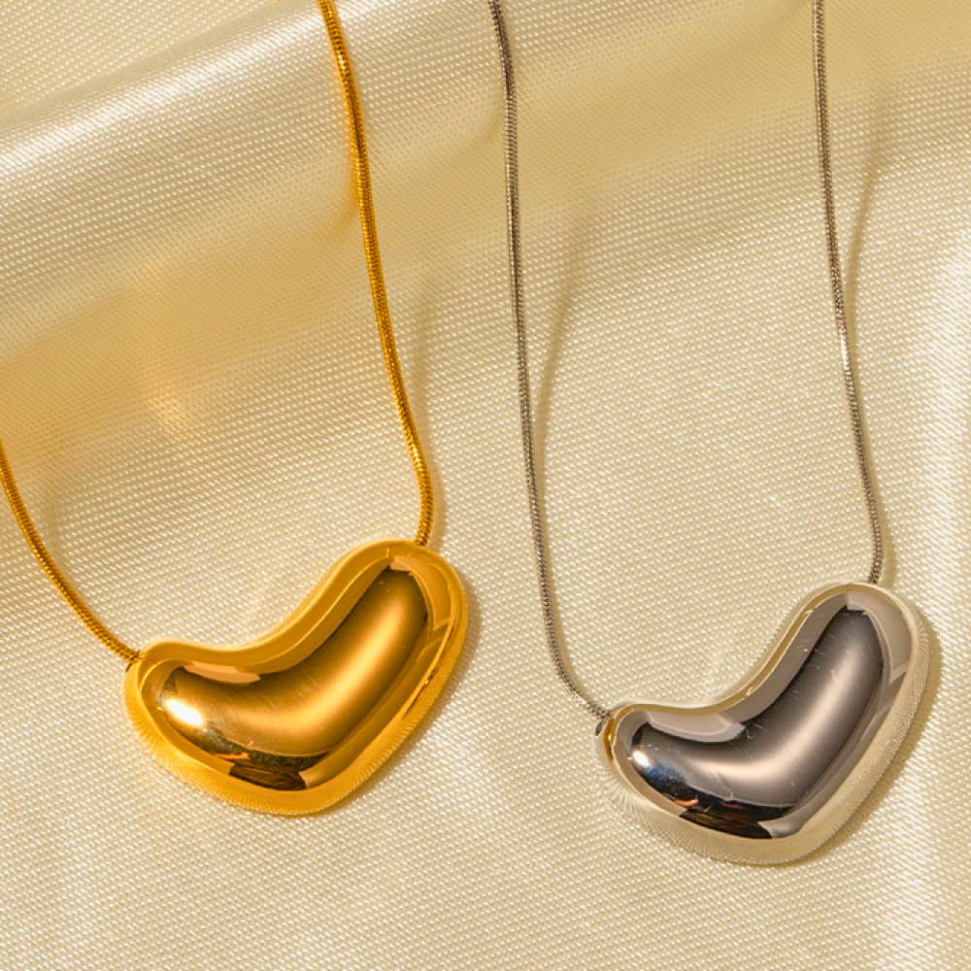 Chunky Puffy Heart Necklace