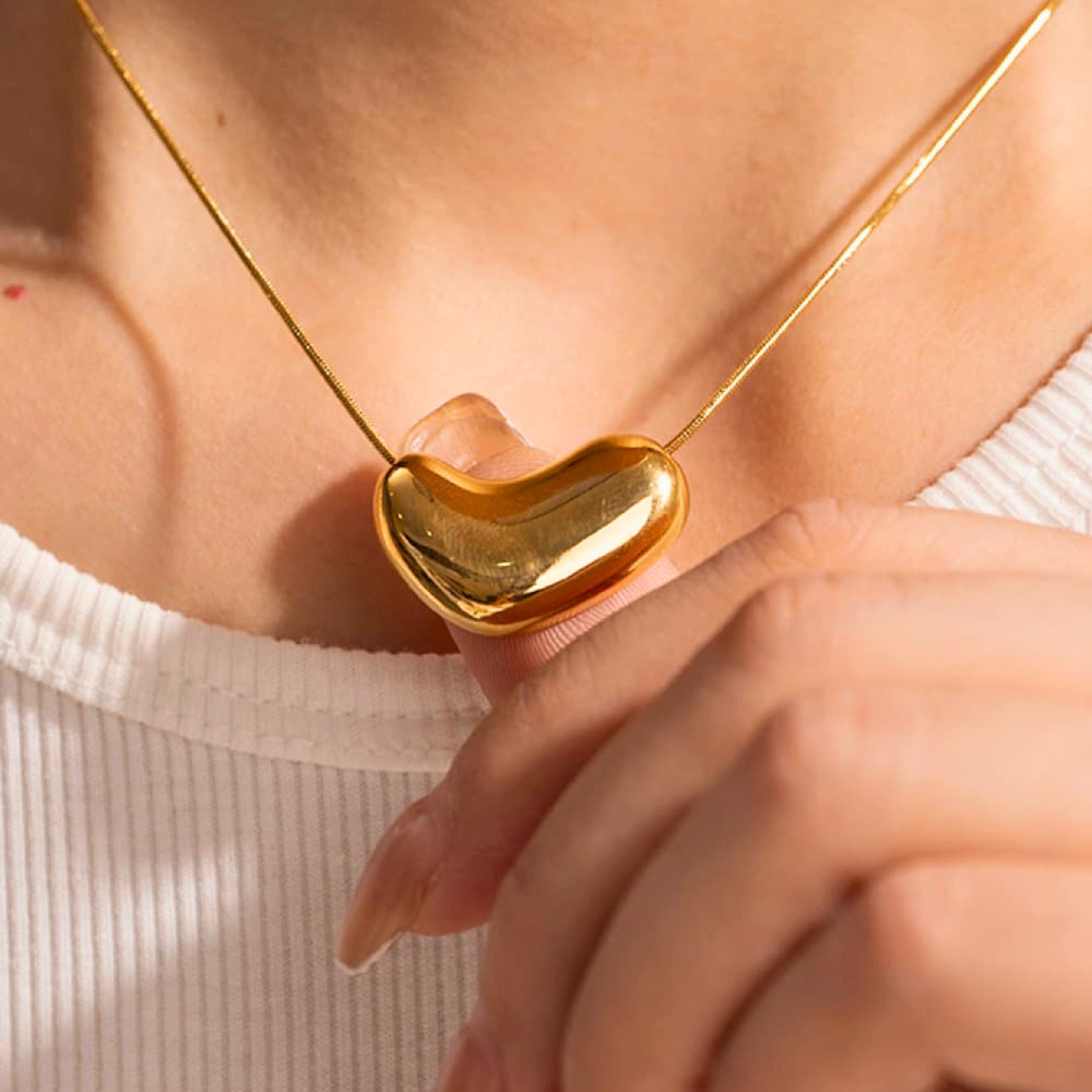 Chunky Puffy Heart Necklace