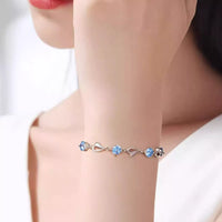 Sterling silver crystal bracelet detail - view 3