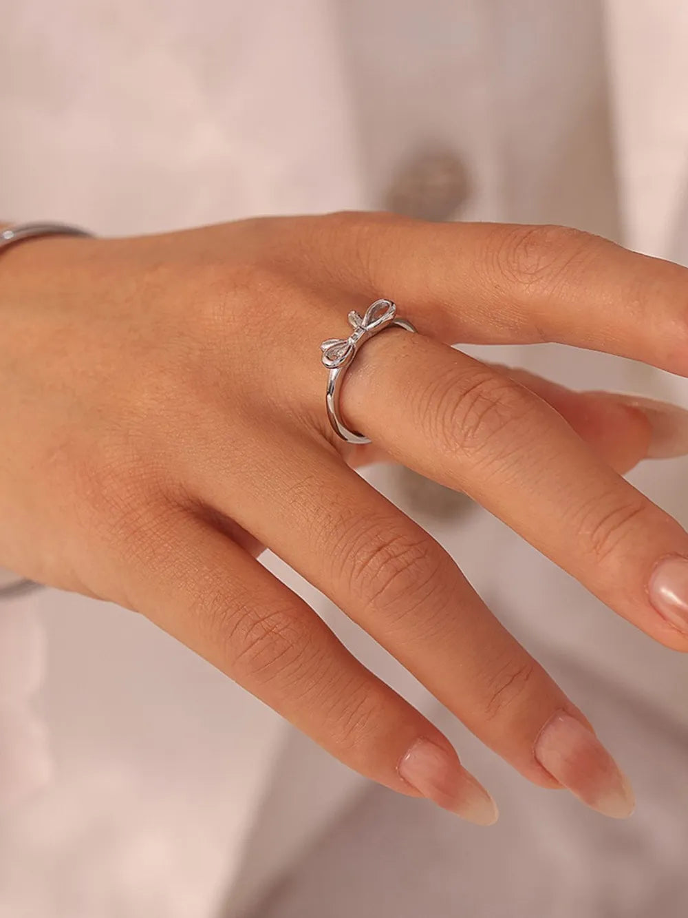Dainty bow ring detail - view 3