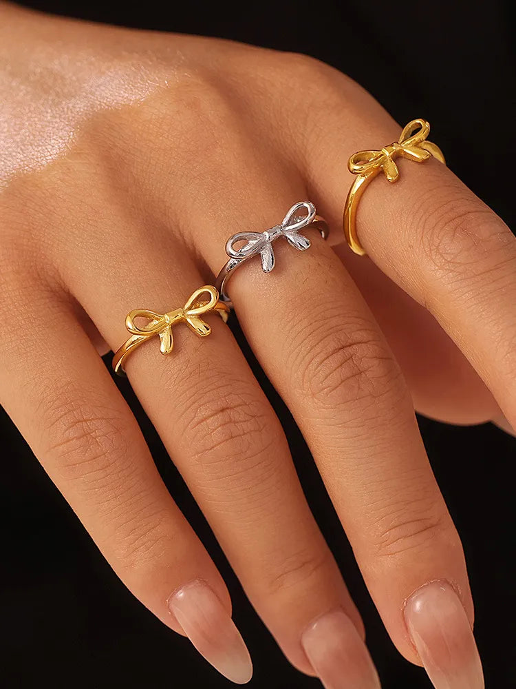 Dainty bow ring - view 5