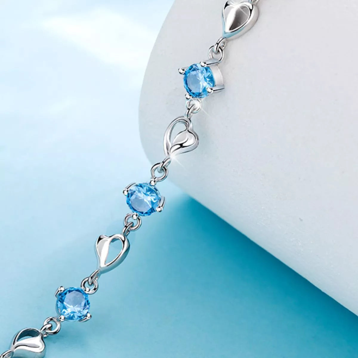 Sterling silver crystal bracelet - view 5