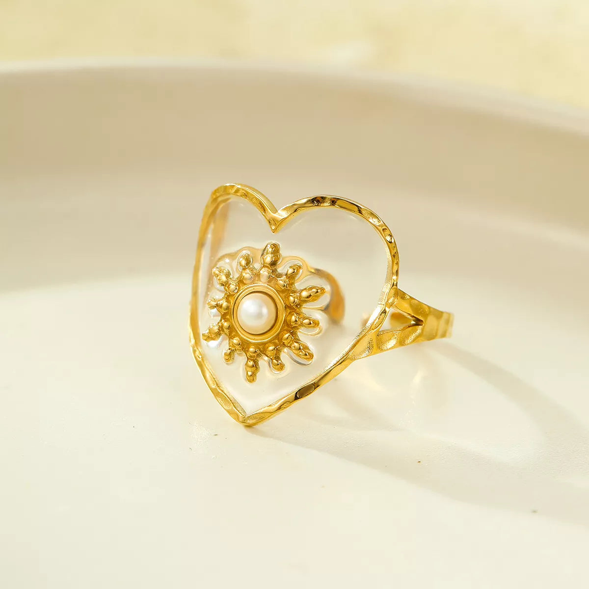 Adjustable gold open ring close-up - view 4
