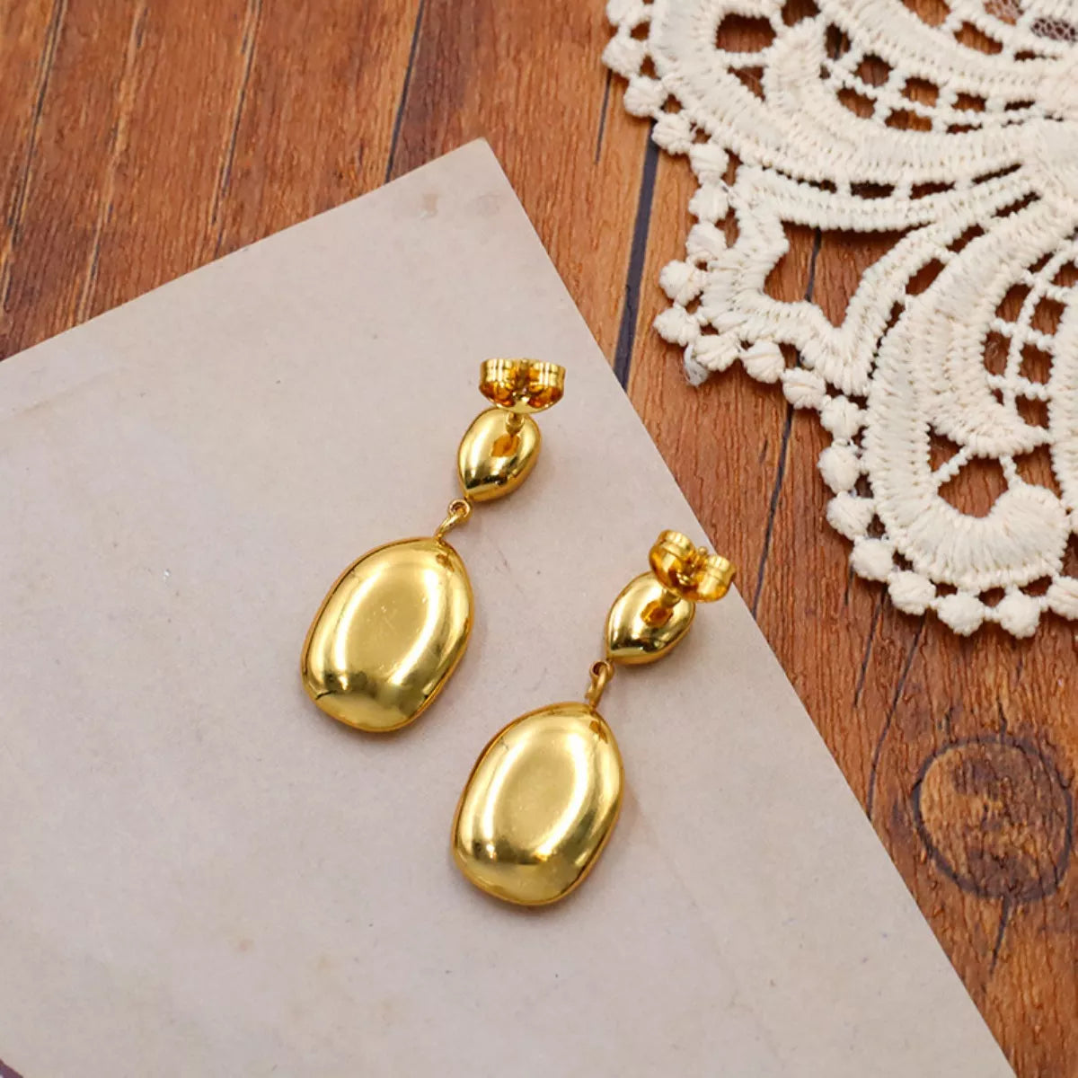 18K gold-plated drop earrings - Calypso Blue